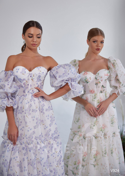 Kvetované šaty na svadbu RS924