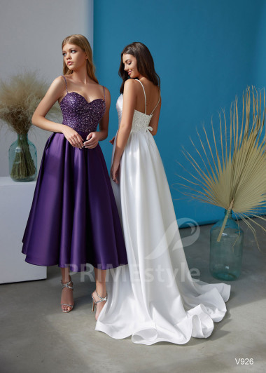 Saténove popolnočné šaty RS926 - primestyle.sk