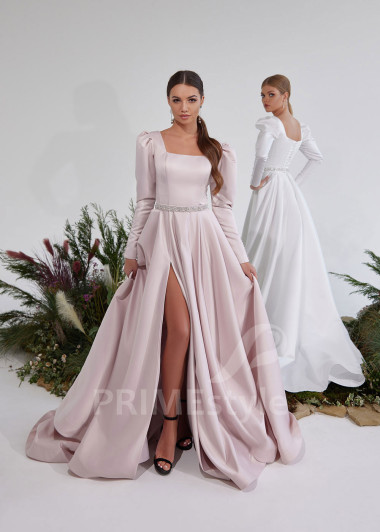 Saténové šaty na svadbu RS929 - primestyle.sk