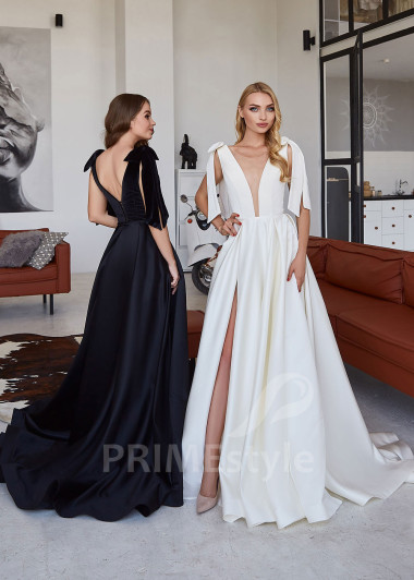 Saténové šaty na svadbu RC2129 - primestyle.sk