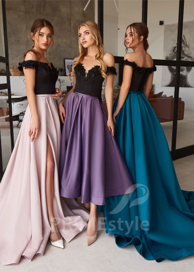 Saténové šaty na svadbu RC2131