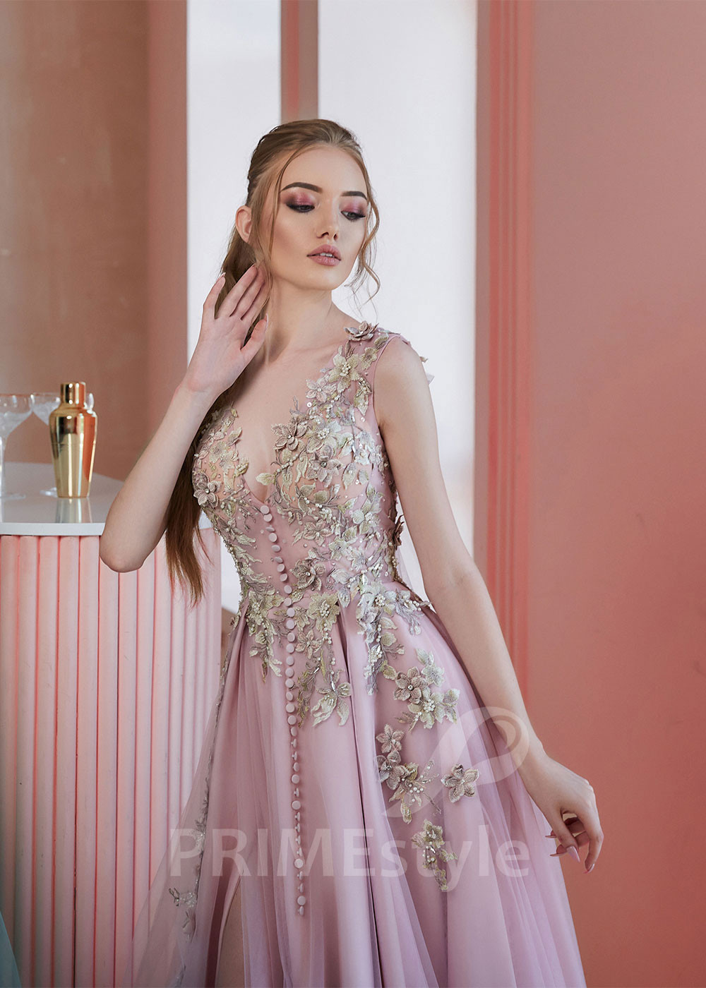 Kvetované šaty na ples RS611