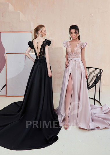 Dlhé spoločenské šaty s rozparkom RS615 - primestyle.sk