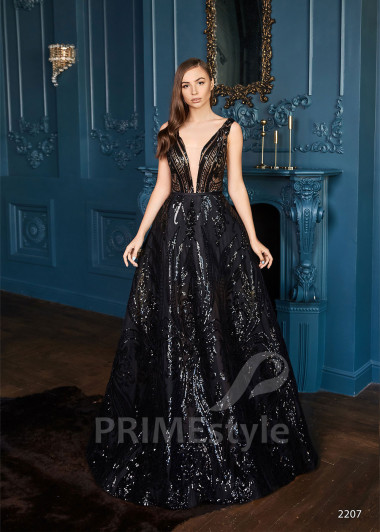 Trblietavé spoločenské šaty RC2207 - primestyle.sk