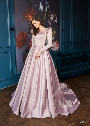 Saténove popolnočné šaty RC2213