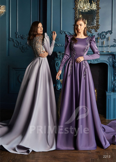 Saténove popolnočné šaty RC2213 - primestyle.sk