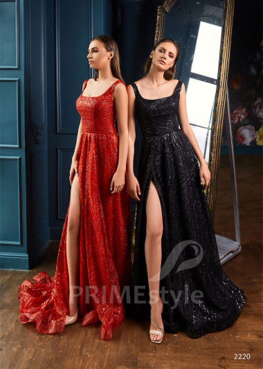 Trblietavé šaty na ples RC2220