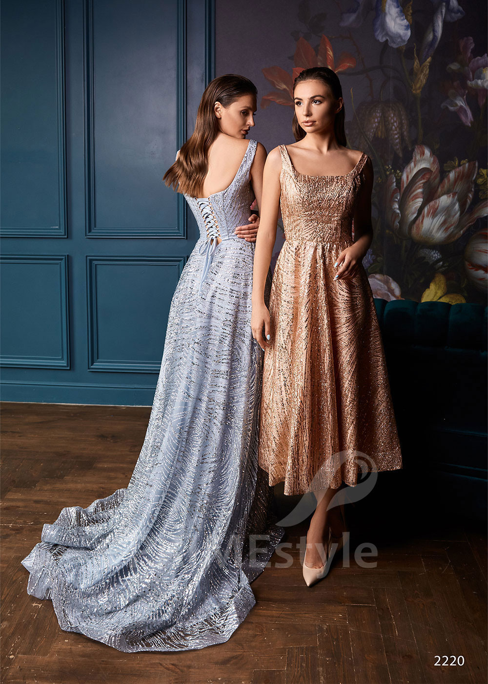 Trblietavé šaty na ples RC2220