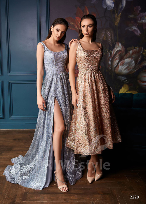 Trblietavé šaty na ples RC2220