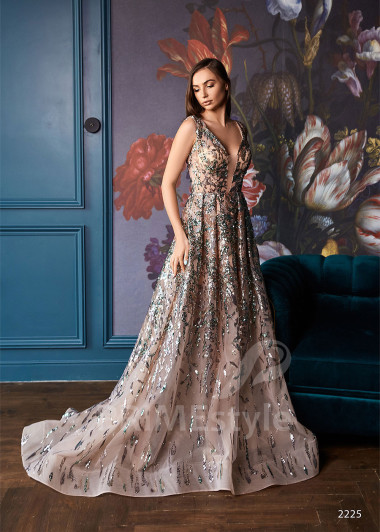 Trblietavé šaty na ples RC2225