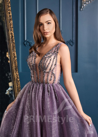 Trblietavé spoločenské šaty RC2226 - primestyle.sk