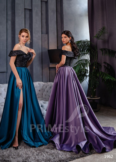 Saténove popolnočné šaty RC1962 - primestyle.sk