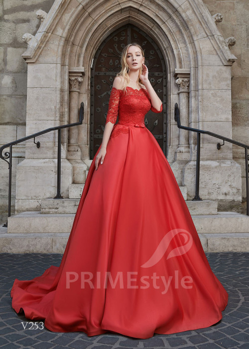 Saténove popolnočné šaty RS253