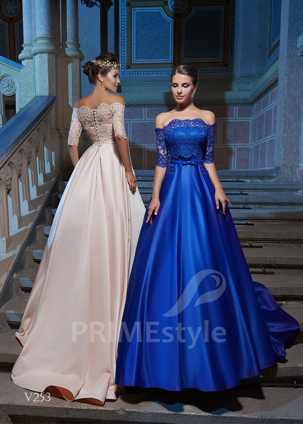 Saténove popolnočné šaty RS253