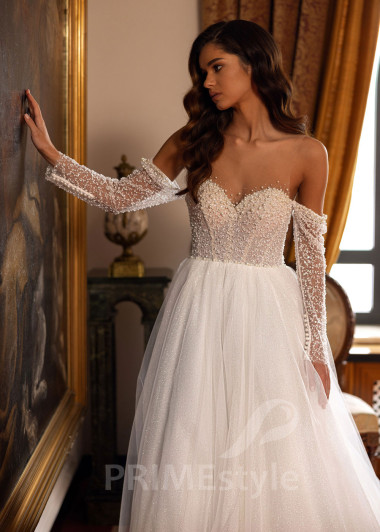 Luxusné trblietavé svadobné šaty Anita - primestyle.sk