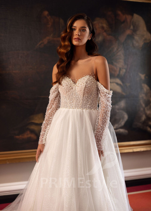 Luxusné trblietavé svadobné šaty Anita