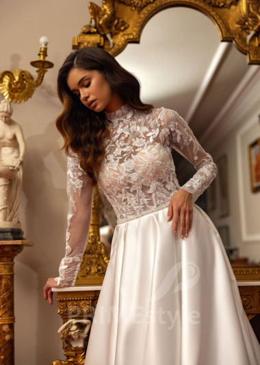 Elegantné čipkované svadobné šaty Courtney - primestyle.sk