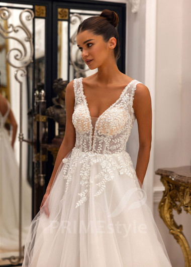 Elegantné čipkované svadobné šaty Dora - primestyle.sk