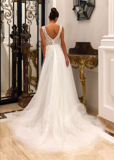 Elegantné čipkované svadobné šaty Dora - primestyle.sk