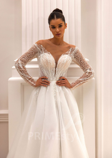 Extravagantné trblietavé svadobné šaty Elizabeth - primestyle.sk