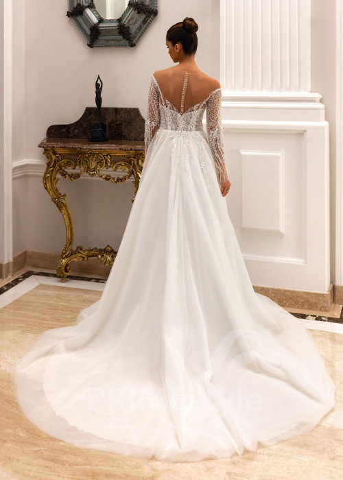 Extravagantné trblietavé svadobné šaty Elizabeth