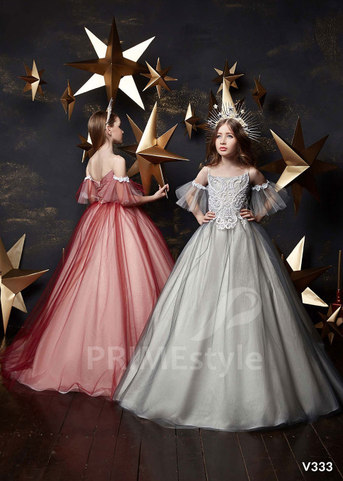 Detské spoločenské šaty na svadbu RV333