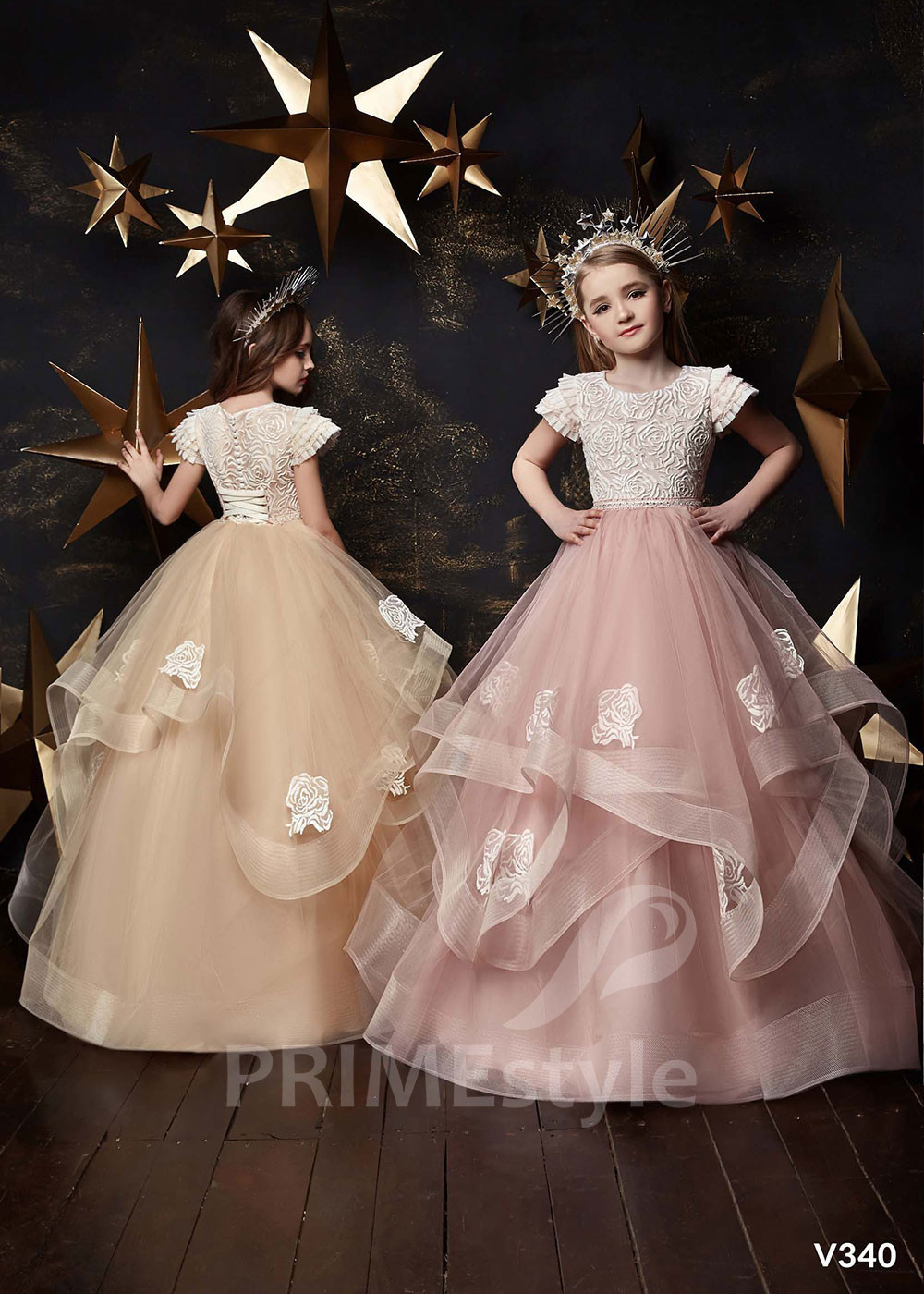 Detské spoločenské šaty na svadbu RV340