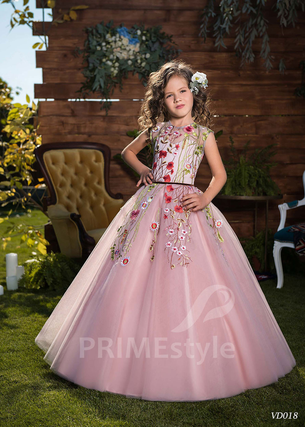 Detské spoločenské šaty na svadbu RV018