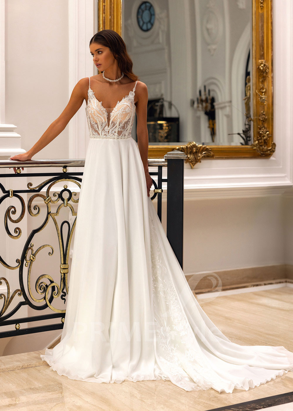 Elegantné svadobné šaty na ramienka Lora