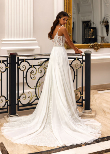 Elegantné svadobné šaty na ramienka Lora - primestyle.sk