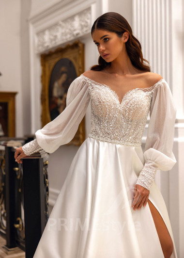 Extravagantné trblietavé svadobné šaty Nancy  - primestyle.sk