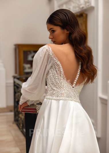 Extravagantné trblietavé svadobné šaty Nancy  - primestyle.sk