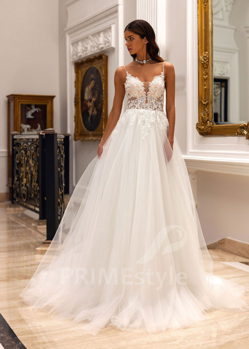 Elegantné svadobné šaty na ramienka Sheila