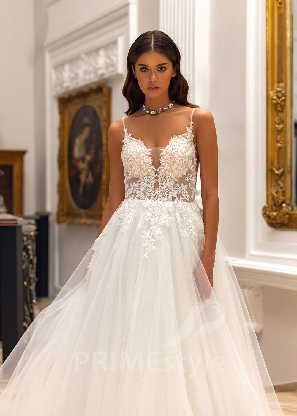 Elegantné svadobné šaty na ramienka Sheila