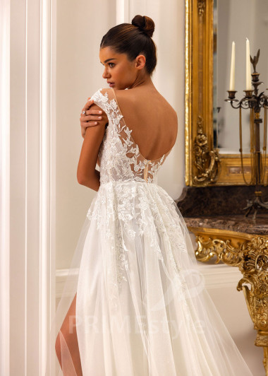 Extravagantné čipkované svadobné šaty Sherry - primestyle.sk