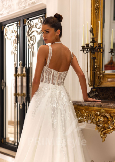 Extravagantné čipkované svadobné šaty Skylar - primestyle.sk