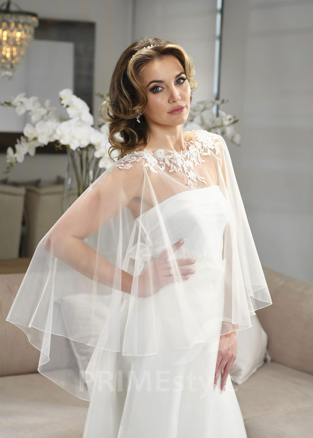 Čipkované svadobné bolerko RB-303