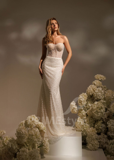 Trblietavé svadobné šaty Brianna – morská panna s korzetom