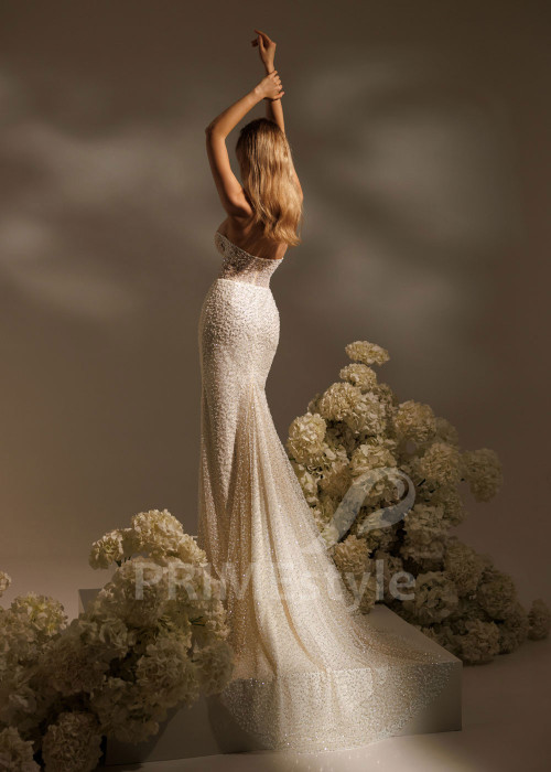 Trblietavé svadobné šaty Brianna – morská panna s korzetom