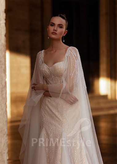 Extravagantné úzke svadobné šaty RS854 - primestyle.sk