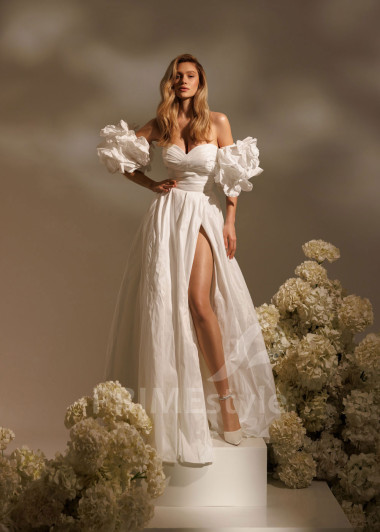 Moderné svadobné šaty Claire – s rozparkom