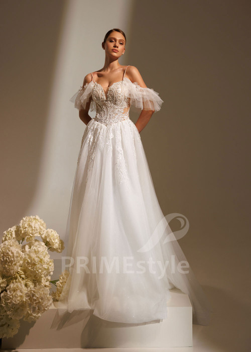 Svadobné šaty so spadnutými ramienkami Daisy