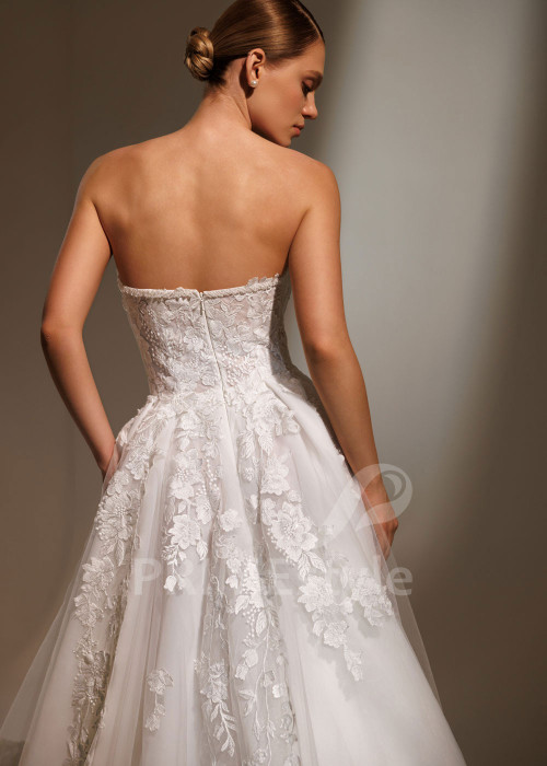 Svadobné šaty s rozparkom Florence z čipky a tylu