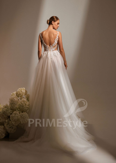 Tylové svadobné šaty Hana s čipkovým živôtikom | PRIMESTYLE.SK