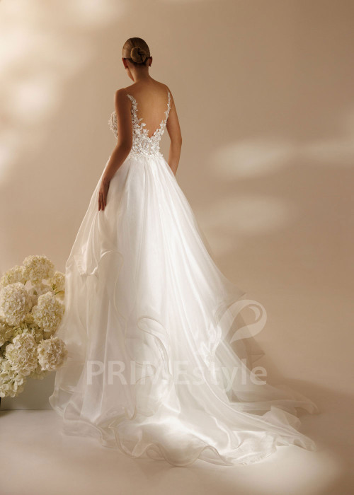 Tylové svadobné šaty Heiley s 3D čipkovaným korzetom