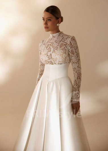 Elegantné svadobné šaty Penelope s čipkovaným korzetom | PRIMESTYLE.SK