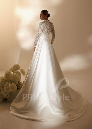 Elegantné svadobné šaty Penelope s čipkovaným korzetom | PRIMESTYLE.SK