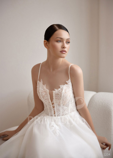 Tylové svadobné šaty VS1204 so spadnutými ramienkami | PRIMESTYLE.SK