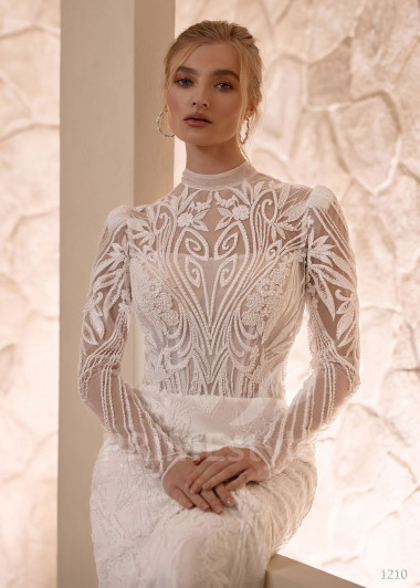 Luxusné svadobné šaty VS1210 s odnímateľnou saténovou vlečkou | PRIMESTYLE.SK