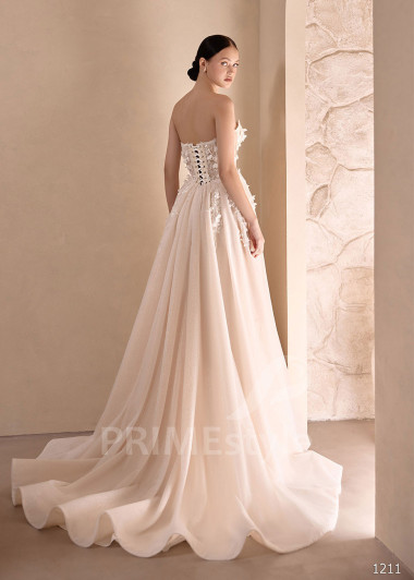 Luxusné svadobné šaty VS1211 s tylovým plášťom | PRIMESTYLE.SK